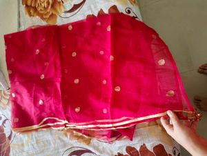 Beautiful Pink Dupatta with Gold Dots