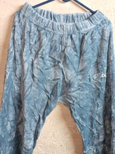 2PCS Trendy Fleece Fashion Co-ord Night Suit Grey