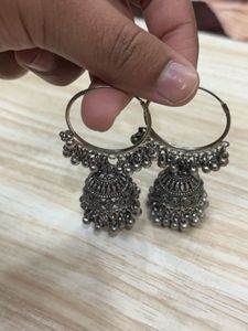 Silver Jhumka Earrings