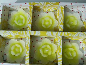 2 Set of 6 Rose Candles Each