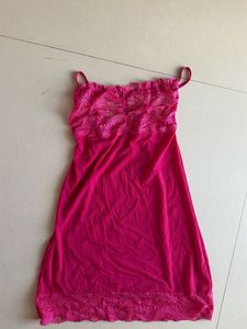 Lace Trim Mesh Cami Dress