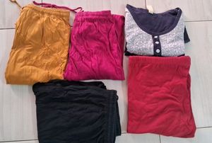 Daily Wear 4 Leggins And Night Dress Top