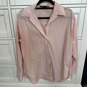 Zara light pink oversized shirt