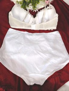 White Lace Bra and High waist penty set