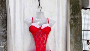 3168. Red Lace Teddy Bodysuit