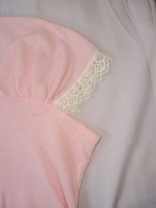 Pink Lace Trimmed Square Neck Top