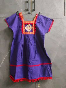 Purple Kurta with Red Trim