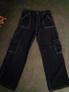 Dark Wash Cargo Jeans