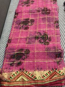 beautiful rose pink saree