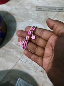 Pink Beaded Charm Bracelet