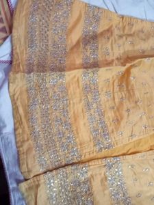 Elegant Yellow Gaown with Koti wit