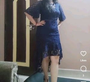 Elegant Navy Lace Dress urbanic