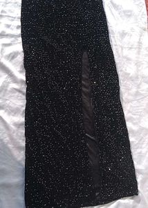Sparkling Black Sequin Maxi Dress