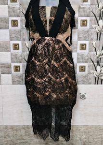 Stunning Black &amp; Gold Lace Dress