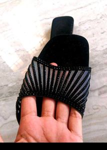 Sparkling Embellished Flat Sandals
