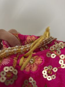 Elegant Pink Beaded Potli Bag