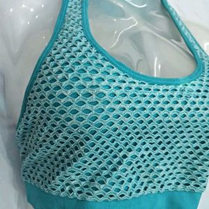 😍 Teal Mesh Sports Bra