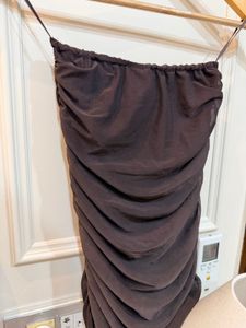 Chic Ruched Brown Off shoulder too