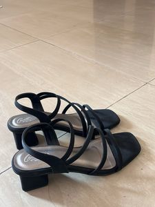 Black Strappy Block Heels