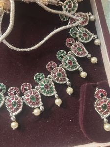 silver lookalike kundan Set