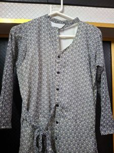 Grey Printed Shirt Dress