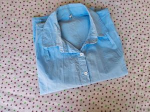 Light Blue Oversized Button-Up Shirt