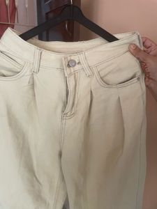 Cream Wide Leg Pants