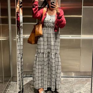 Plaid Dress -Backless