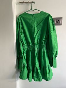 Vibrant Green Tiered Mini Dress