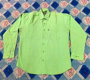 Men's Lime Green Button-Up Shirt