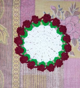 Handmade Crocheted Rose coaster Bouquet