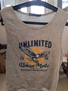 Zara Graphic Print Sleeveless Top