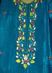 Embroidered Teal Kurta