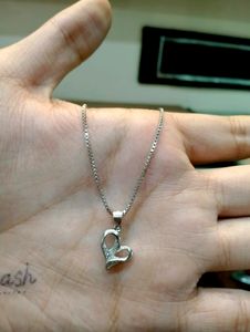 Heart Shape Chain Pandent Pure Silver 925