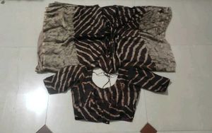 stripped georgette saree