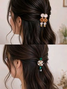 Elegant Designer Hair Clips for Women | Pearl, Flo