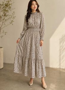 Floral Print Mock Neck Maxi Dress (Imported)