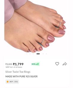 Silver Twist Toe Rings