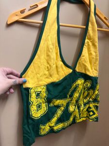 Yellow &amp; Green Graphic Halter Top