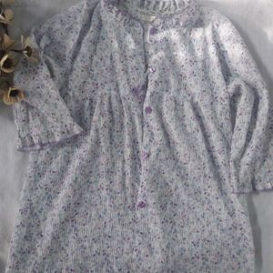 Cute Floral Print Smocked top