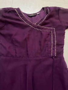 Elegant Purple Anarkali Kurta Set