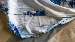 SHEIN Blue Floral Print Dress Material