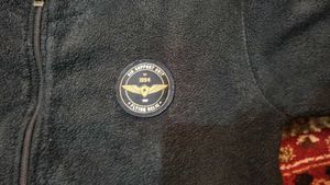 navy blue full-zip fleece jacket