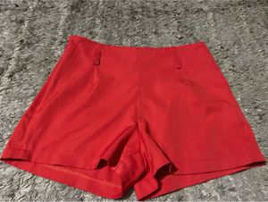 Red High-Waisted Shorts