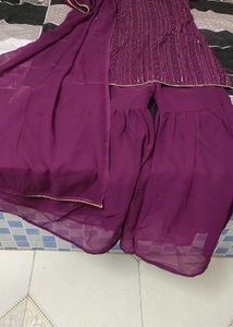 Purple Embroidered Kurta Set