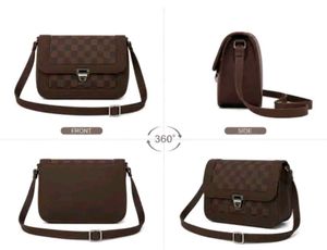 Stylish Brown Checkered Crossbody Bag