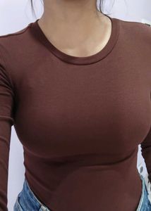 Premium Ribbed Brown Bodysuit