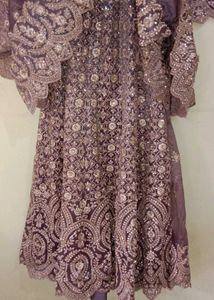 Embroidered Anarkali Kurta with Skirt Set