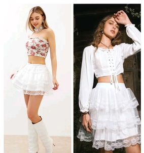 Pintresty Korea Tiered Lace Mini Skirt