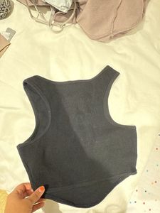 Black Cropped Tank Top